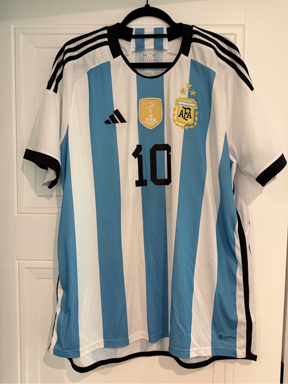 Lionel Messi Argentina World Cup 2022 Men's Jersey w/ 3 Stars & Badges adidas